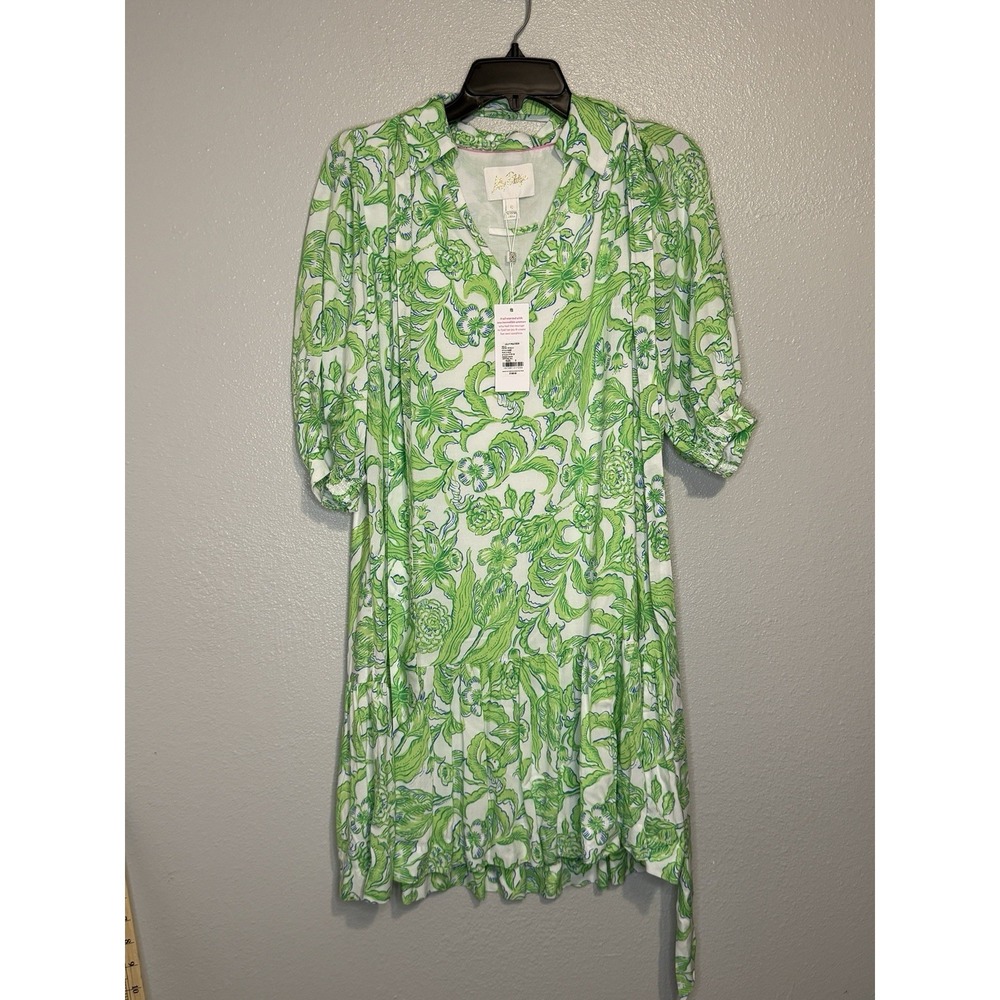 New Lilly Pulitzer Renelle Dress Resort White Daffodil Hill Size 0 Green NWT